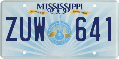 MS license plate ZUW641