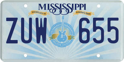 MS license plate ZUW655