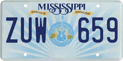 MS license plate ZUW659