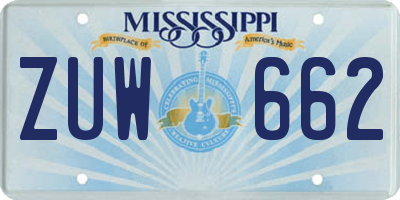 MS license plate ZUW662