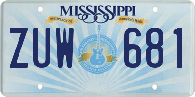 MS license plate ZUW681