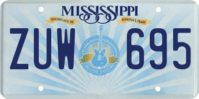 MS license plate ZUW695