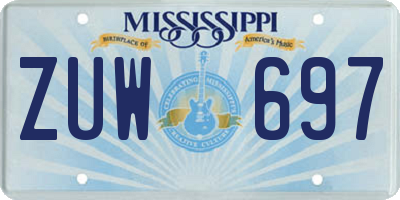 MS license plate ZUW697