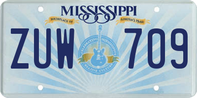 MS license plate ZUW709