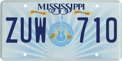 MS license plate ZUW710
