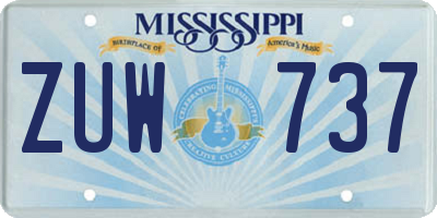 MS license plate ZUW737