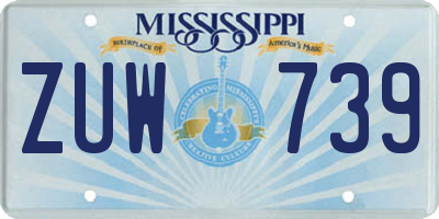 MS license plate ZUW739