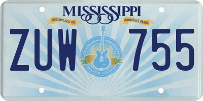 MS license plate ZUW755