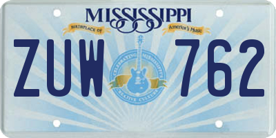 MS license plate ZUW762