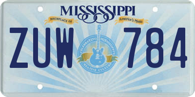 MS license plate ZUW784