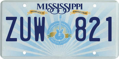MS license plate ZUW821