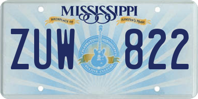 MS license plate ZUW822
