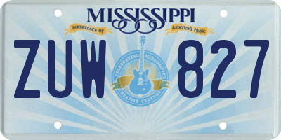 MS license plate ZUW827