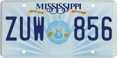 MS license plate ZUW856