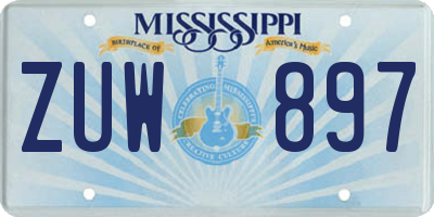 MS license plate ZUW897