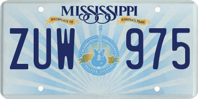 MS license plate ZUW975