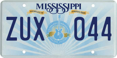 MS license plate ZUX044