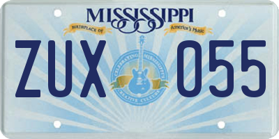 MS license plate ZUX055