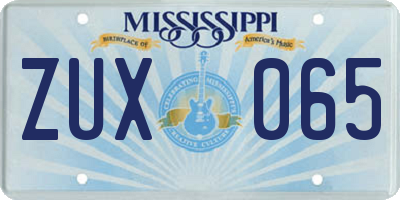 MS license plate ZUX065
