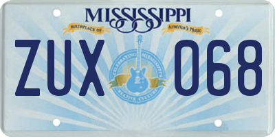 MS license plate ZUX068