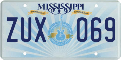 MS license plate ZUX069