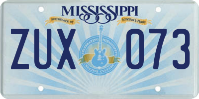 MS license plate ZUX073
