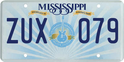 MS license plate ZUX079