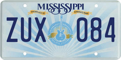 MS license plate ZUX084