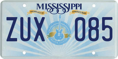 MS license plate ZUX085