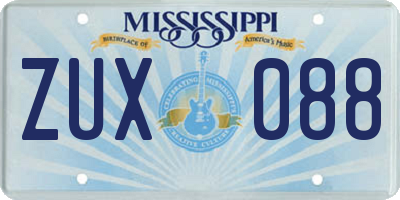 MS license plate ZUX088