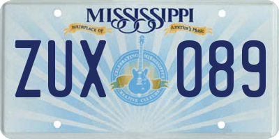 MS license plate ZUX089