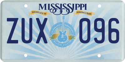 MS license plate ZUX096