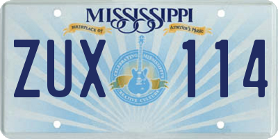 MS license plate ZUX114