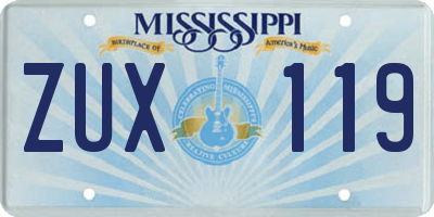 MS license plate ZUX119