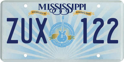 MS license plate ZUX122