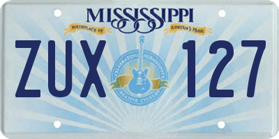MS license plate ZUX127