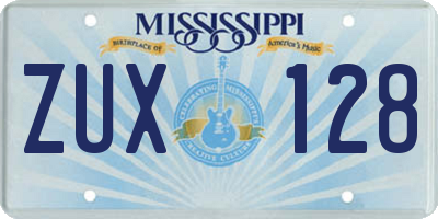MS license plate ZUX128