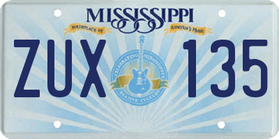 MS license plate ZUX135