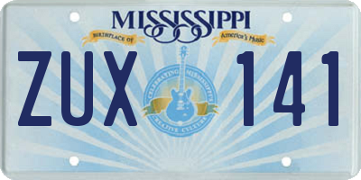 MS license plate ZUX141
