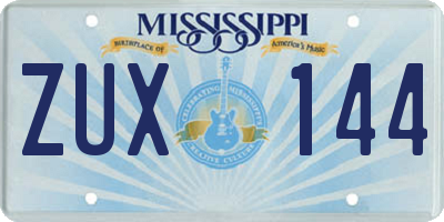 MS license plate ZUX144