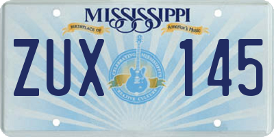 MS license plate ZUX145
