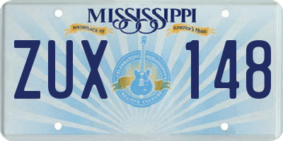 MS license plate ZUX148
