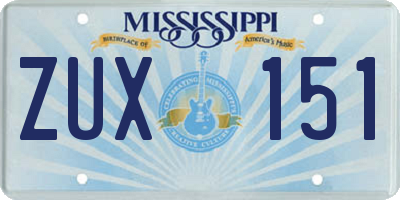 MS license plate ZUX151