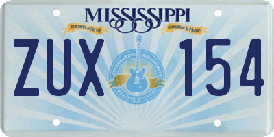 MS license plate ZUX154