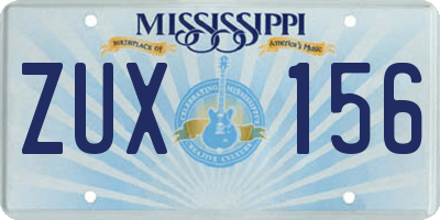MS license plate ZUX156