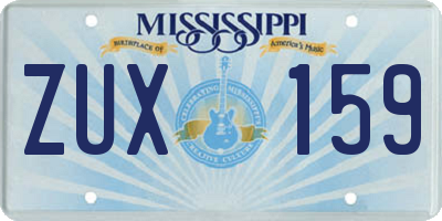 MS license plate ZUX159