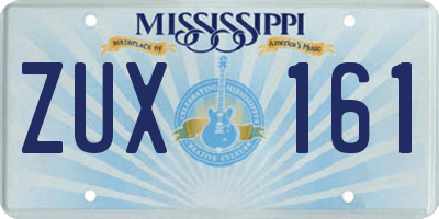 MS license plate ZUX161