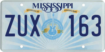 MS license plate ZUX163