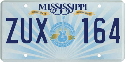 MS license plate ZUX164