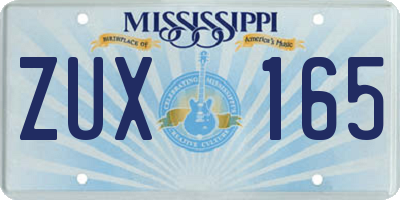 MS license plate ZUX165